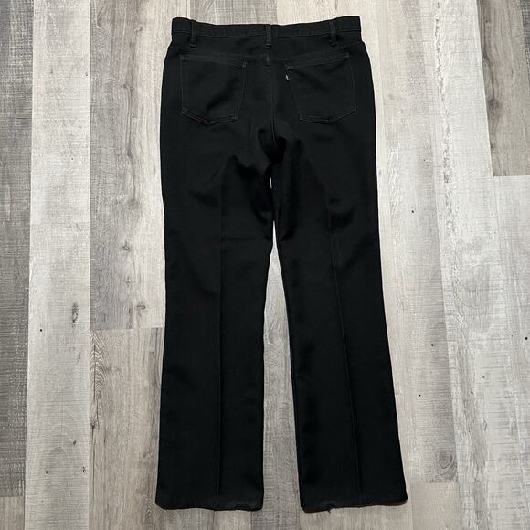 VTG Levis Sta Prest Black 517 Bootcut Pants Dacron Disco Rockabilly Trousers 38 - Picture 2 of 5